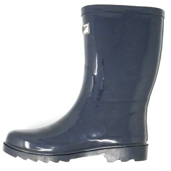 Women's Rainboots, Rubber Mid Calf Rain Boots, RB-1602, Grey - Picture 4 of 5